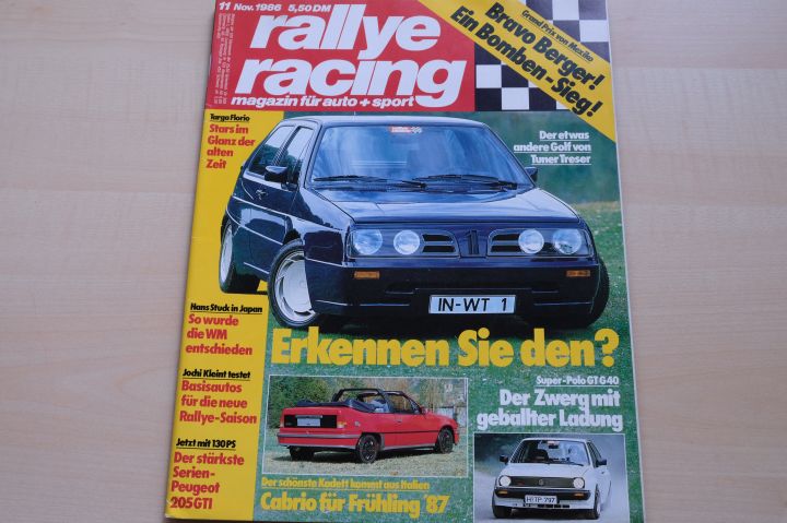 Deckblatt Rallye Racing (11/1986)